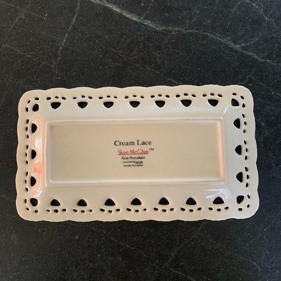 SKYE MCGHIE| Cream Lace Pattern.  Small Tray. Olives, Cookies, Guest Soaps - Picture 3 of 4